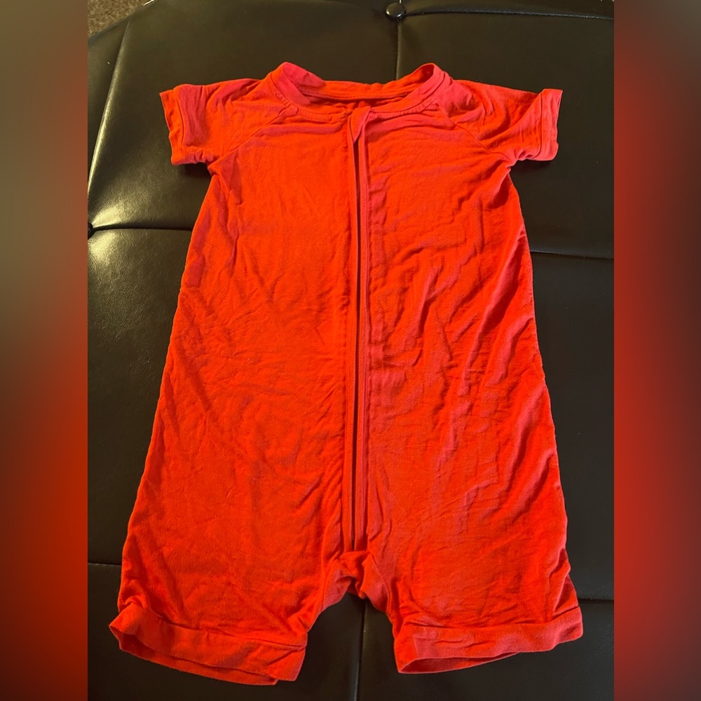 little sleepies short pajama playsuit, red 18-24 month
